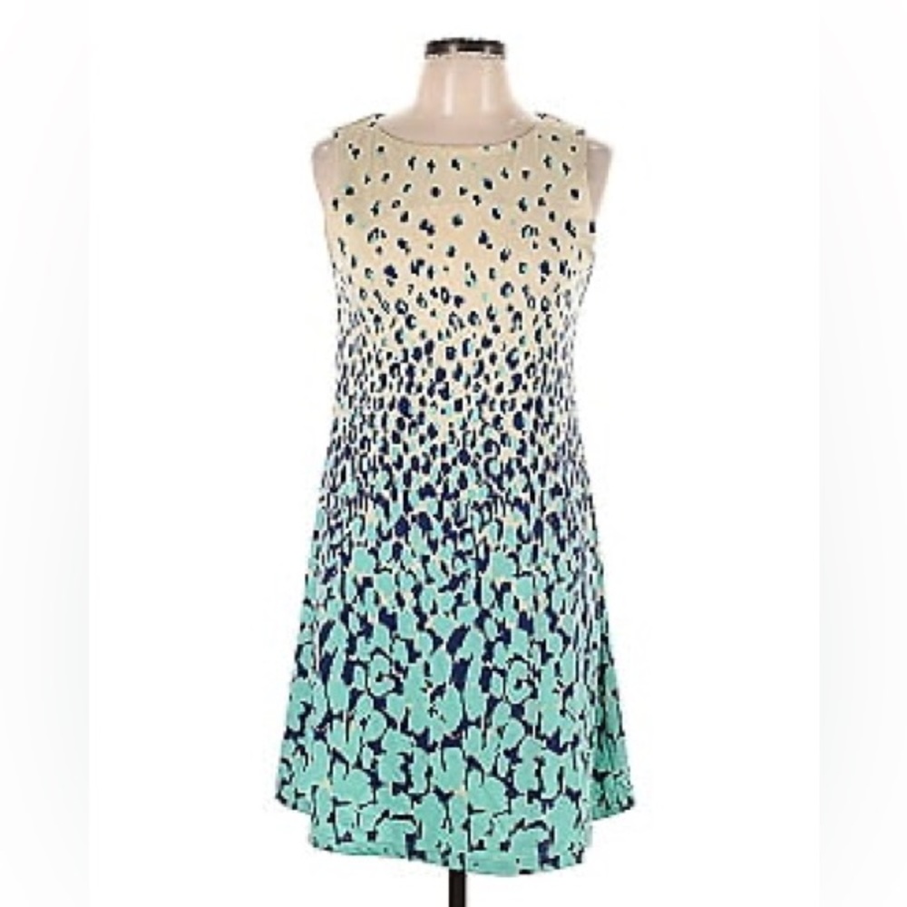 JB by Julie Brown Cheetah Ombré Dress in Blue and Beige